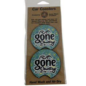 Car Coasters Gone Country Girl Life Southern Set of 2 Neoprene Absorbent